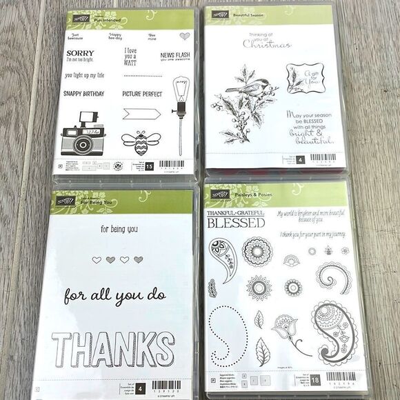 Stampin' Up Scrapbooking stamp sets Lot of 4 various themes.NIB.